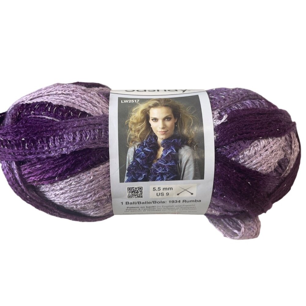 Bernat Rumba Yarn Art E782 Lot‎ 8614 Purple Pink Sparkle